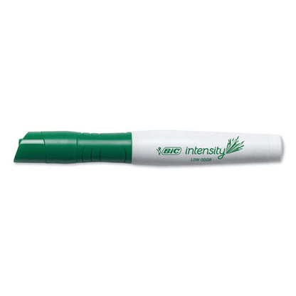 Intensity Low Odor Chisel Tip Dry Erase Marker, Broad Chisel Tip, Green, Dozen