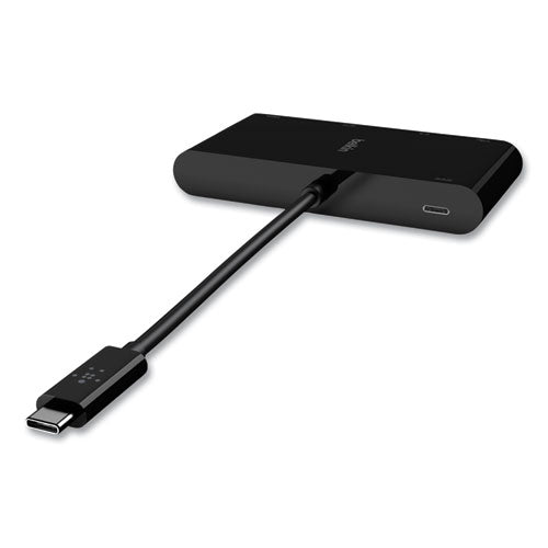 Usb-c Multimedia + Charge Adapter, 4k Hdmi/usb-a/usb-c/vga, 4.9 Ft, Black