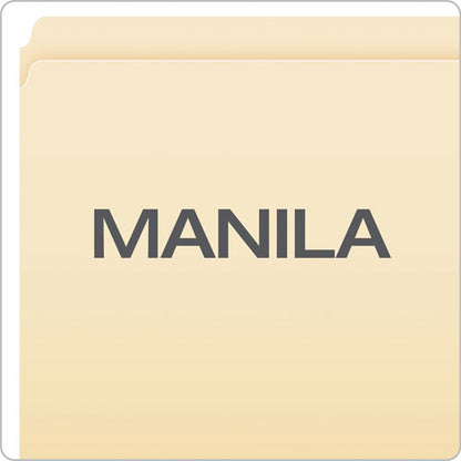 Manila File Folders, Straight Tabs, Letter Size, 0.75" Expansion, Manila, 100/box