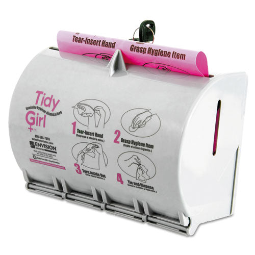 Plastic Feminine Hygiene Disposal Bag Dispenser, Gray