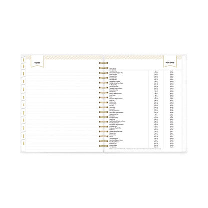 Day Designer Daily/monthly Frosted Planner, Rugby Stripe Artwork, 10 X 8, Black/white Cover, 12-month (july-june): 2023-2024