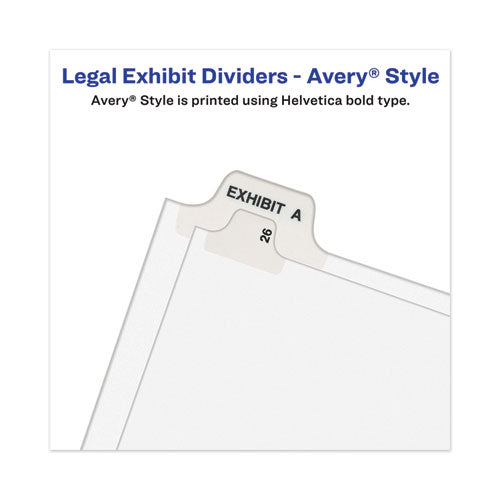 Avery-style Preprinted Legal Side Tab Divider, 26-tab, Exhibit C, 11 X 8.5, White, 25/pack, (1373)