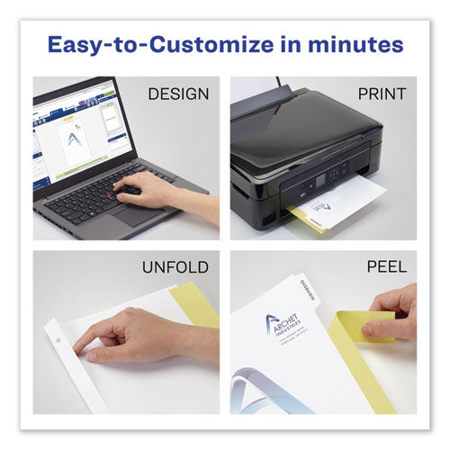 Customizable Print-on Dividers, 3-hole Punched, 8-tab, 11 X 8.5, White, 25 Sets