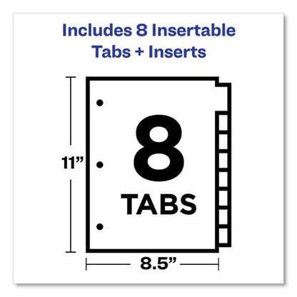 Insertable Big Tab Dividers, 8-tab, Double-sided Gold Edge Reinforcing, 11 X 8.5, Buff, Assorted Tabs, 1 Set