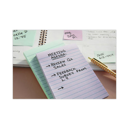 Original Recycled Note Pads, Note Ruled, 4" X 6", Sweet Sprinkles Collection Colors, 100 Sheets/pad, 5 Pads/pack