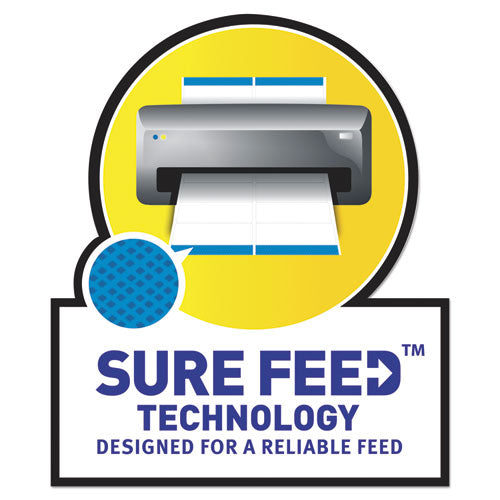 White Address Labels W/ Sure Feed Technology For Laser Printers, Laser Printers, 0.5 X 1.75, White, 80/sheet, 250 Sheets/box