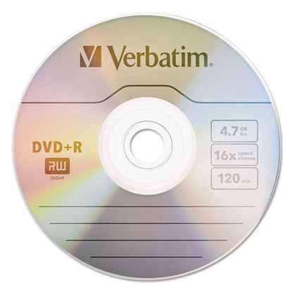 Dvd+r Recordable Disc, 4.7 Gb, 16x, Spindle, Matte Silver, 50/pack