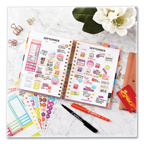 Budgeting Planner Stickers, Budget Theme, Assorted Colors, 1,224/pack