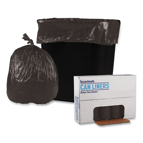 Low-density Waste Can Liners, 10 Gal, 0.35 Mil, 24" X 23", Black, 50 Bags/roll, 10 Rolls/carton