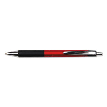 Comfort Grip Ballpoint Pen, Retractable, Medium 1 Mm, Red Ink, Red/black Barrel, Dozen