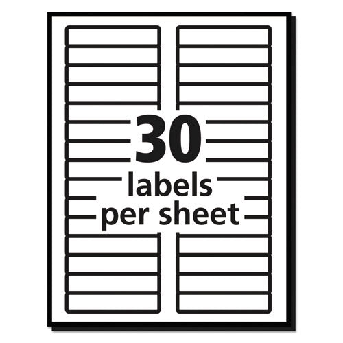 Removable File Folder Labels With Sure Feed Technology, 0.66 X 3.44, White, 30/sheet, 25 Sheets/pack