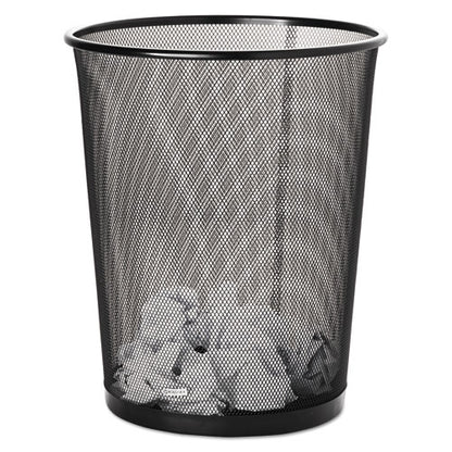 Mesh Round Wastebasket, 4.5 Gal, Mesh, Black