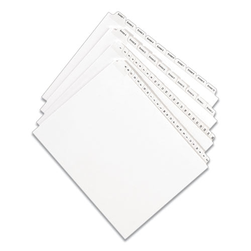 Preprinted Legal Exhibit Side Tab Index Dividers, Allstate Style, 26-tab, X, 11 X 8.5, White, 25/pack