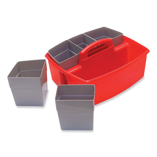 Large Caddy With Sorting Cups, Red, 2/carton