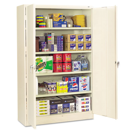 Assembled Jumbo Steel Storage Cabinet, 48w X 18d X 78h, Putty