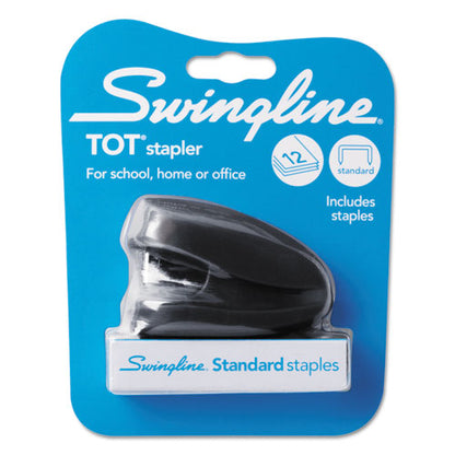 Tot Mini Stapler, 12-sheet Capacity, Black