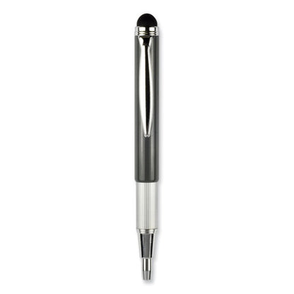 Styluspen Telescopic Ballpoint Pen/stylus, Retractable, Medium 1 Mm, Black Ink, Blue/gray Barrel, 2/pack