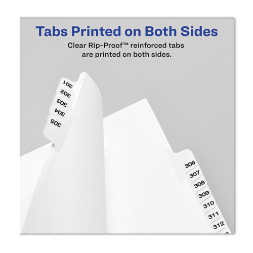 Preprinted Legal Exhibit Side Tab Index Dividers, Avery Style, 25-tab, 1 To 25, 14 X 8.5, White, 1 Set, (1430)