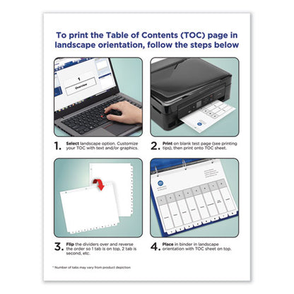 Customizable Toc Ready Index Black And White Dividers, 5-tab, 1 To 5, 11 X 8.5, 1 Set