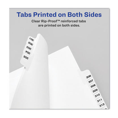 Preprinted Legal Exhibit Side Tab Index Dividers, Avery Style, 25-tab, 401 To 425, 11 X 8.5, White, 1 Set, (1346)