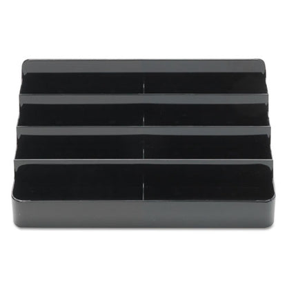 8-tier Recycled Business Card Holder, Holds 400 Cards, 7.88 X 3.88 X 3.38, Plastic, Black