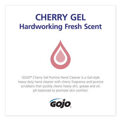 Cherry Gel Pumice Hand Cleaner, Cherry Scent, 2,000 Ml Refill, 4/carton