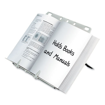 Booklift Copyholder, One Book/pad Capacity, Plastic, Platinum