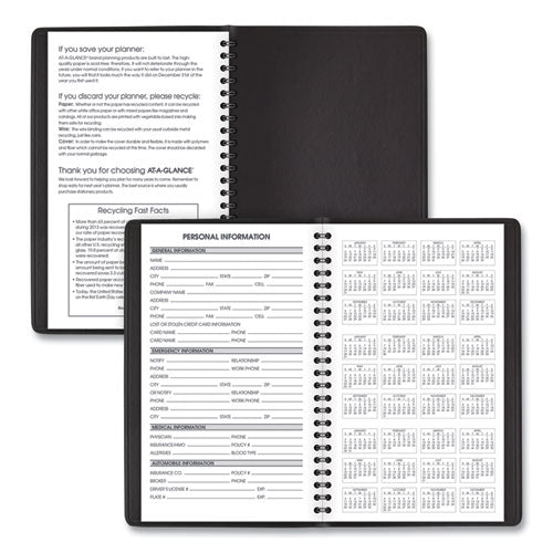 Weekly Block Format Appointment Book Ruled For Hourly Appointments, 8 X 5, Black Cover, 12-month (jan To Dec): 2024