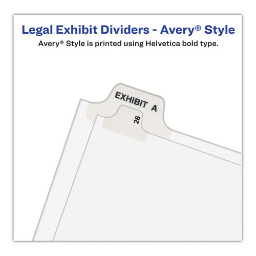 Preprinted Legal Exhibit Side Tab Index Dividers, Avery Style, 10-tab, 11, 11 X 8.5, White, 25/pack