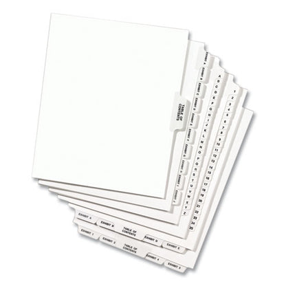 Preprinted Legal Exhibit Side Tab Index Dividers, Avery Style, 10-tab, 11, 11 X 8.5, White, 25/pack