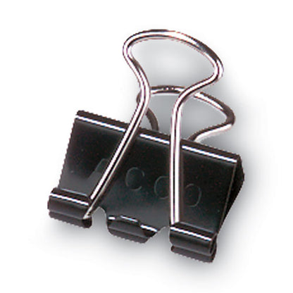 Binder Clips, Large, Black/silver, Dozen