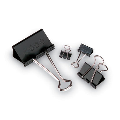 Binder Clips, Large, Black/silver, Dozen