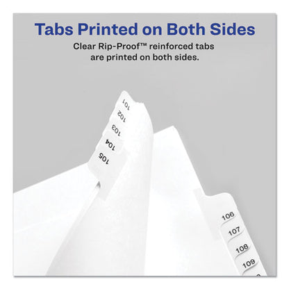 Preprinted Legal Exhibit Side Tab Index Dividers, Allstate Style, 10-tab, 13, 11 X 8.5, White, 25/pack