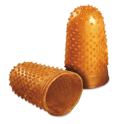 Rubber Finger Tips, 12 (medium-large), Amber, Dozen