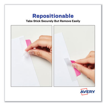 Ultra Tabs Repositionable Tabs, Margin Tabs: 2.5" X 1", 1/5-cut, Assorted Neon Colors, 48/pack