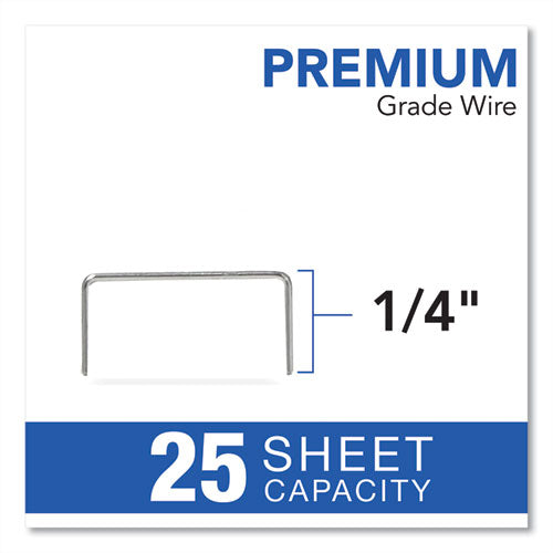 Desktop Electric Stapler Cartridge, 0.25" Leg, 0.5" Crown, Steel, 1,500/cartridge, 2 Cartridges/box, 3000/box