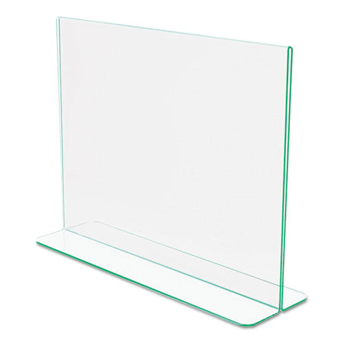 Superior Image Premium Green Edge Sign Holders, 11 X 8.5 Insert, Clear/green