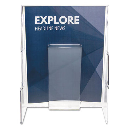 Stand-tall Wall-mount Literature Rack, Magazine, 9.13w X 3.25d X 11.88h, Clear