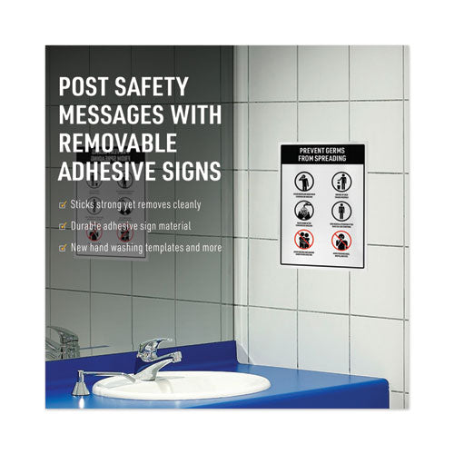 Surface Safe Removable Label Safety Signs, Inkjet/laser Printers, 3.5 X 5, White, 4/sheet, 15 Sheets/pack