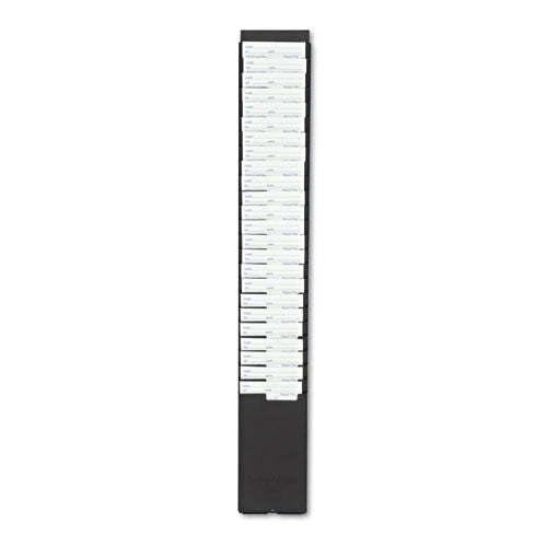 Time Card Rack, 25 Pockets, Plastic, Black