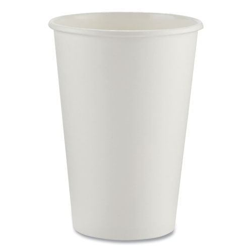 Paper Hot Cups, 16 Oz, White, 50/sleeve, 20 Sleeves/carton