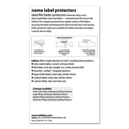 Self-adhesive Label/file Folder Protector, Top Tab, 3.5 X 2, Clear, 500/box