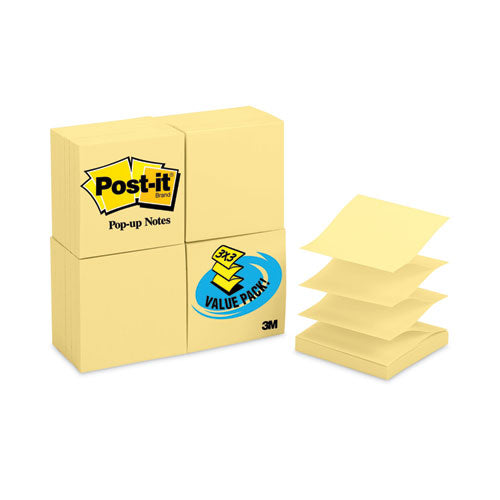 Original Canary Yellow Pop-up Refill Value Pack, 3" X 3", Canary Yellow, 100 Sheets/pad, 24 Pads/pack