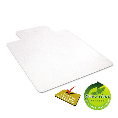 Economat All Day Use Chair Mat For Hard Floors, Flat Packed, 36 X 48, Lipped, Clear