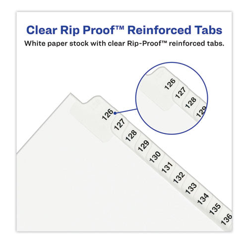 Preprinted Legal Exhibit Side Tab Index Dividers, Avery Style, 25-tab, 301 To 325, 11 X 8.5, White, 1 Set, (1342)