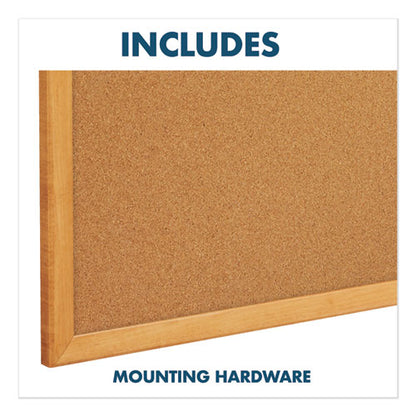 Bulletin/dry-erase Board, Melamine/cork, 36 X 24, Brown/white Surface, Oak Finish Frame