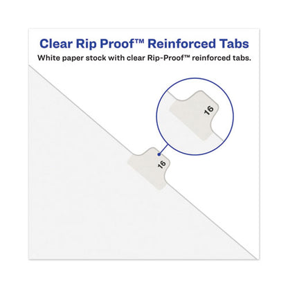 Avery-style Preprinted Legal Bottom Tab Divider, 26-tab, Exhibit J, 11 X 8.5, White, 25/pk