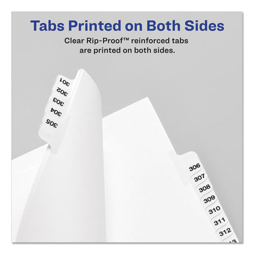 Avery-style Preprinted Legal Bottom Tab Divider, 26-tab, Exhibit J, 11 X 8.5, White, 25/pk