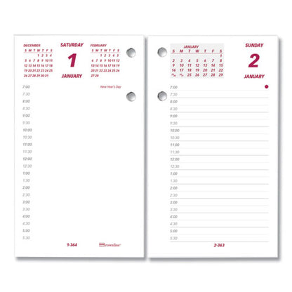 Daily Calendar Pad Refill, 6 X 3.5, White/burgundy/gray Sheets, 12-month (jan To Dec): 2024