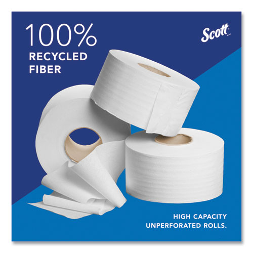 Essential 100% Recycled Fiber Jrt Bathroom Tissue For Business, Septic Safe, 2-ply, White, 3.55" X 1,000 Ft, 12 Rolls/carton